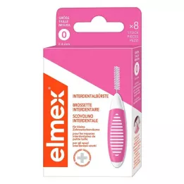 ELMEX Cepillos interdentales ISO tamaño 0 0,4 mm rosa, 8 uds