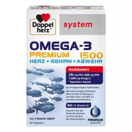 DOPPELHERZ Cápsulas del sistema Omega-3 Premium 1500, 60 uds