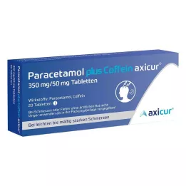 PARACETAMOL plus Cafeína axicur 350 mg/50 mg Tabl., 20 uds
