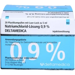 NATRIUMCHLORID-Solución al 0,9 % Deltamedica Luer-Lo Pl., 20X5 ml