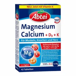 Abbey Magnesio Calcio + D + K Tabletas, 42 PCS