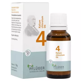 BIOCHEMIE Pflüger 4 Glóbulos de potasio clorados D 6, 15 g