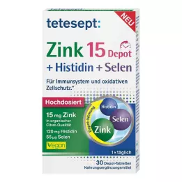 TETESEPT Comprimidos recubiertos con película de Zinc 15 Depot + Histidina + Selenio, 30 uds