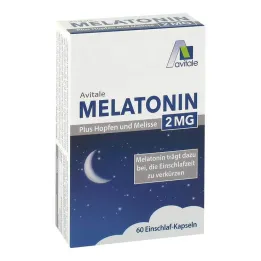 Melatonina 2 mg más cápsulas de lúpulo y melisa, 60 piezas