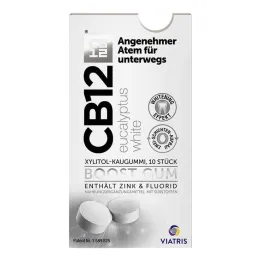 CB12 Boost Chicle blanco de eucalipto, 10 piezas