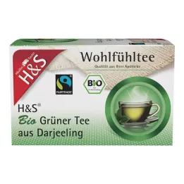 Bolsas de filtro de té verde orgánico Darjeeling H&amp;S, 20 x 2 g