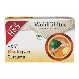 H&amp;S Bolsas de filtro de jengibre y cúrcuma orgánicas, 20 x 1,25 g