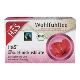 Bolsas de filtro de flores de hibisco orgánico H&amp;S, 20 x 1,75 g