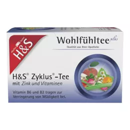 Bolsas de filtro de té H&S Cycle con zinc y vitaminas, 20 x 1,5 g