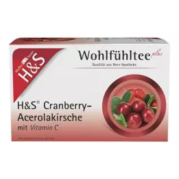 H&amp;S Arándano rojo y cereza acerola con vitamina C Fbtl., 20X2.8 g