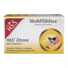Bolsas de filtro de limón con vitamina C H&amp;S, 20 x 2,5 g