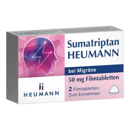 Sumatriptan Heumann para migrañas 50 mg tabletas recubiertas de película, 2 piezas