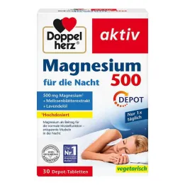 Doppelherz Magnesio 500 para las tabletas de noche, 30 PCS