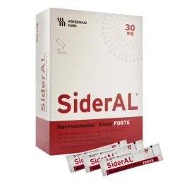 Sideral Iron Forte 30 mg gránulos de material de frutas cítricas, 30 piezas
