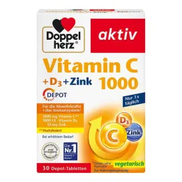 Doppelherz Vitamina C 1000 + D3 + Tabletas Zinc Depot, 30 ST