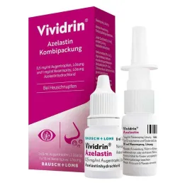 Paquete combinado Vividrin® Azelastine para alergias a la fiebre del heno &amp; , 1 p