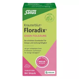 FLORADIX Tabletas de ácido fólico y hierro, 84 uds