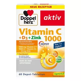 DOPPELHERZ Vitamina C 1000+D3+Zinc Depot tabletas, 60 piezas