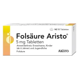 Ácido fólico Aristo 5 mg tabletas, 50 piezas
