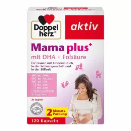 DOPPELHERZ Mama plus con DHA+ Cápsulas de Ácido Fólico, 120 uds