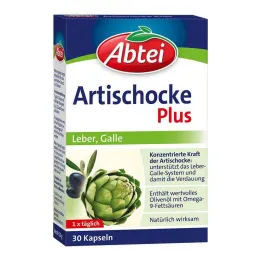Cápsulas de alcachofa de abadía plus, 30 piezas