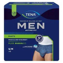 TENA® MEN ACTIVE FIT Plus Pants azul S/M para incontinencia, 12 piezas