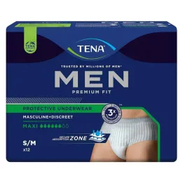 TENA® MEN PREMIUM FIT Pantalón Maxi S/M para incontinencia, 12 piezas