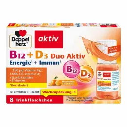 Ampollas para beber activas Doppelherz B12 + D3 Duo, 8 piezas