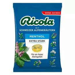 RICOLA Caramelos extra fuertes de mentol, bolsa de 75 g