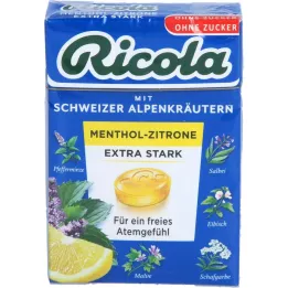 RICOLA Caramelos extra fuertes de mentol y limón o.Z.Box, 50 g