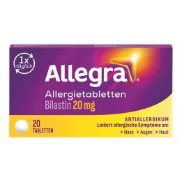 Tabletas para alergias Allegra 20 mg tabletas, 20 piezas