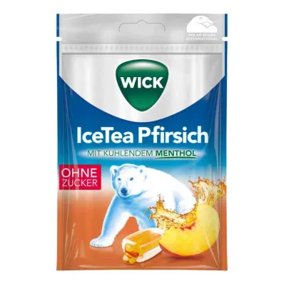 WICK Caramelos de melocotón Icetea sin azúcar, 72 g