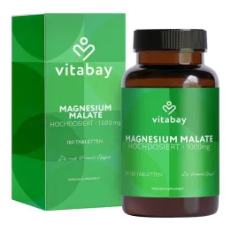 Malato de magnesio 1000 mg tabletas veganas de dosis alta, 180 st
