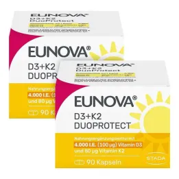 Eunova Duoprotect D3+K2 4000 U.I. / Cápsulas de 80 µg, 2x90 uds