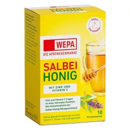 Salvia Wepa + miel + vitamina C + polvo de zinc, 10X10 g