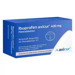 Ibuprofeno Axicur® 400 mg comprimidos recubiertos con película agudos, 50 piezas