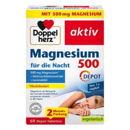 Doppelherz Magnesio 500 para las tabletas de noche, 60 PCS