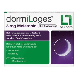 Dormiloges 3 mg de melatonina más tabletas recubiertas de película de triptófano, 30 piezas