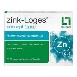 Concepto de zinc-loges 15 mg tabletas resistentes entéricas, 90 st