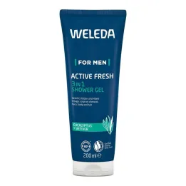 Weleda for Men Gel de ducha Active Fresh 3 en 1, 200 ml