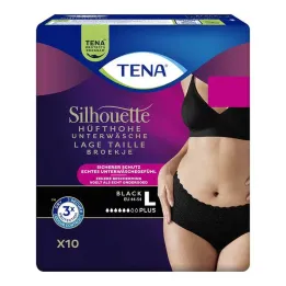 Pantalón de incontinencia negro Tena Silhouette Plus L, 10 piezas