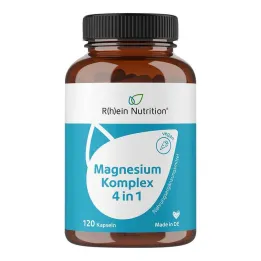 Complejo de magnesio 4 en 1 cápsulas veganas de dosis alta, 120 piezas