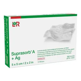 Suprasorb A + Ag Antimik.Cal.Alginato compresa 5x5 cm, 10 st