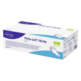 Peha-Soft guantes de examen de nitrilo azul no estériles pf M, 150 piezas