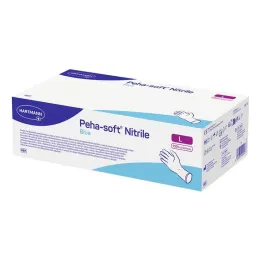 Peha-Soft guantes de examen de nitrilo azul no estériles pf L, 150 piezas