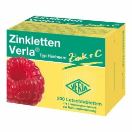 Pastillas de frambuesa Zinkletten Verla, 200 piezas