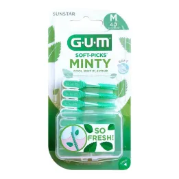 GUM SOFT-PICKS MINTY Mediano, 40 unidades