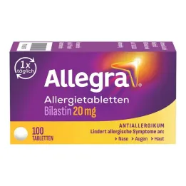 Tabletas para alergias Allegra, tabletas de 20 mg, 100 piezas