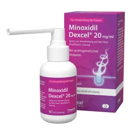 Minoxidil Dexcel 20 mg/ml spray para uso en el cuero cabelludo, 60 ml