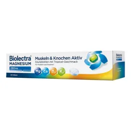 Biolectra Magnesio 250 mg Músculos &amp; Huesos Tabletas masticables activas, 30 ST